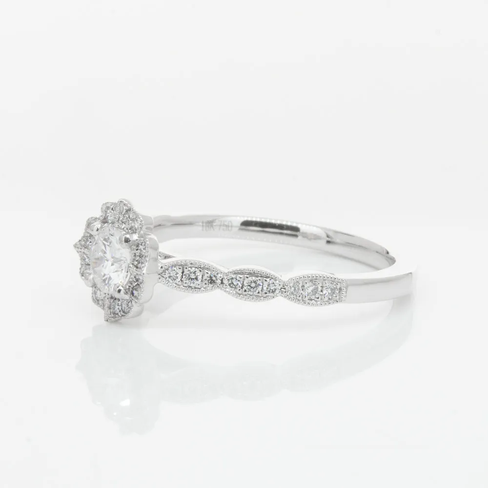 18ct White Gold .30ct Diamond Paramount Ring