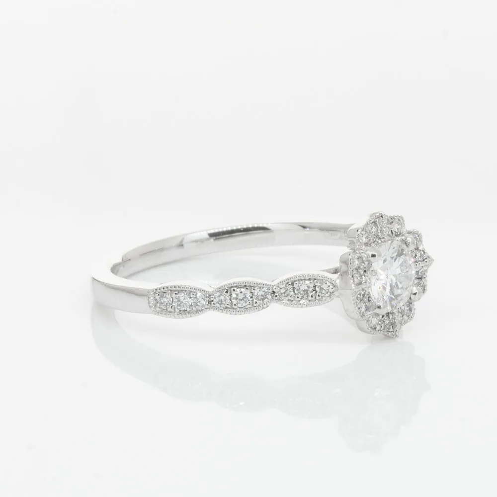 18ct White Gold .30ct Diamond Paramount Ring