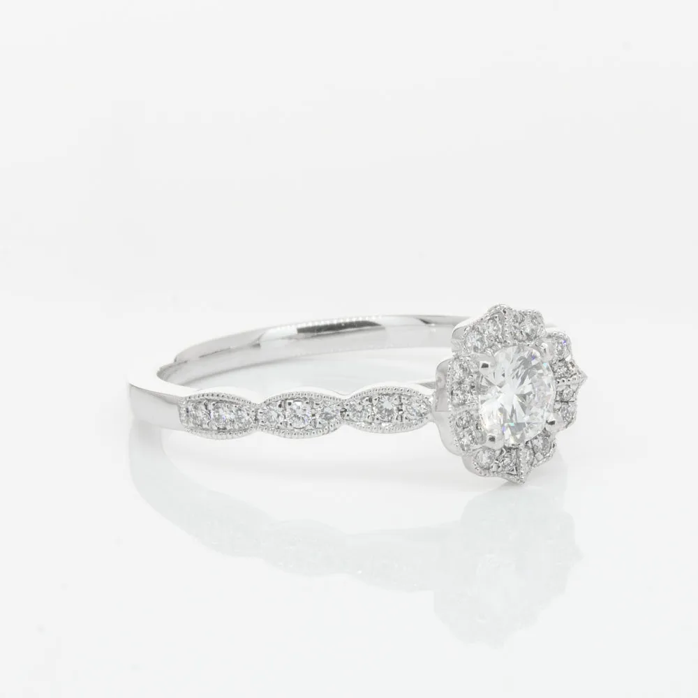 18ct White Gold .30ct Diamond Paramount Ring