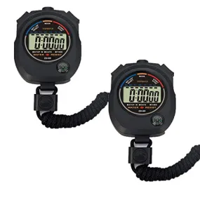 2 Pack Multi-Function Electronic Digital Sport Stopwatch Timer, Large Display with Date Time and Alarm Function,Suitable for Sports Coaches Fitness Coaches and Referees