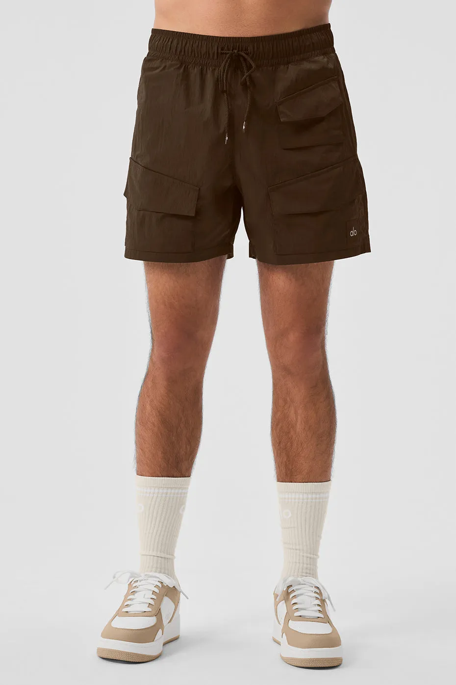 7 Crinkle Nylon Excursion Cargo Short - Espresso