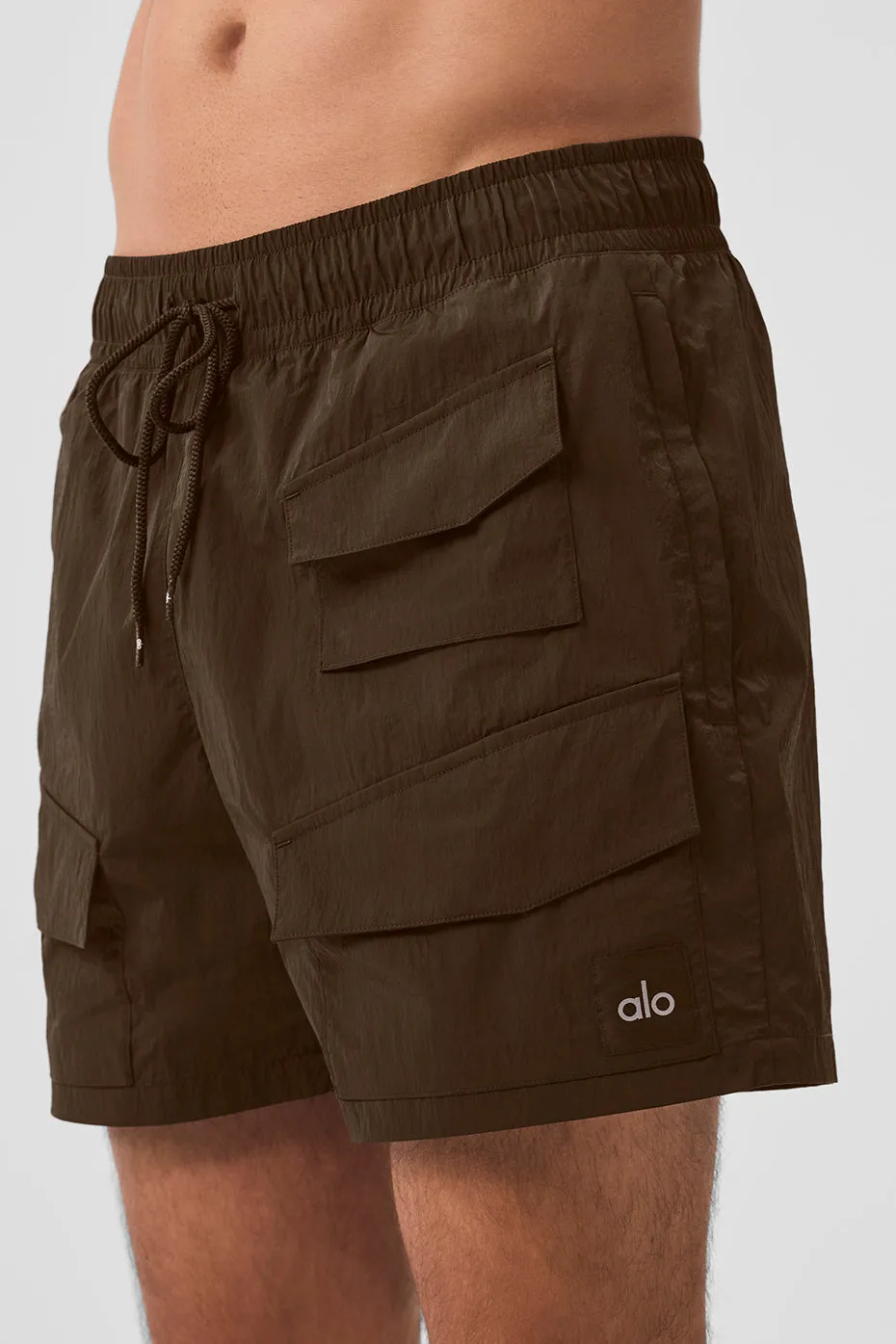 7 Crinkle Nylon Excursion Cargo Short - Espresso