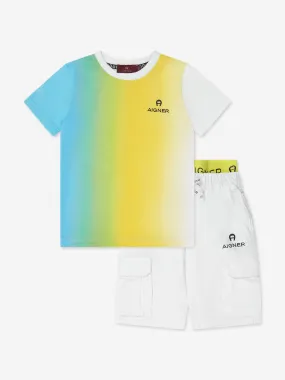 Aigner Boys T-Shirt And Shorts Set in Blue