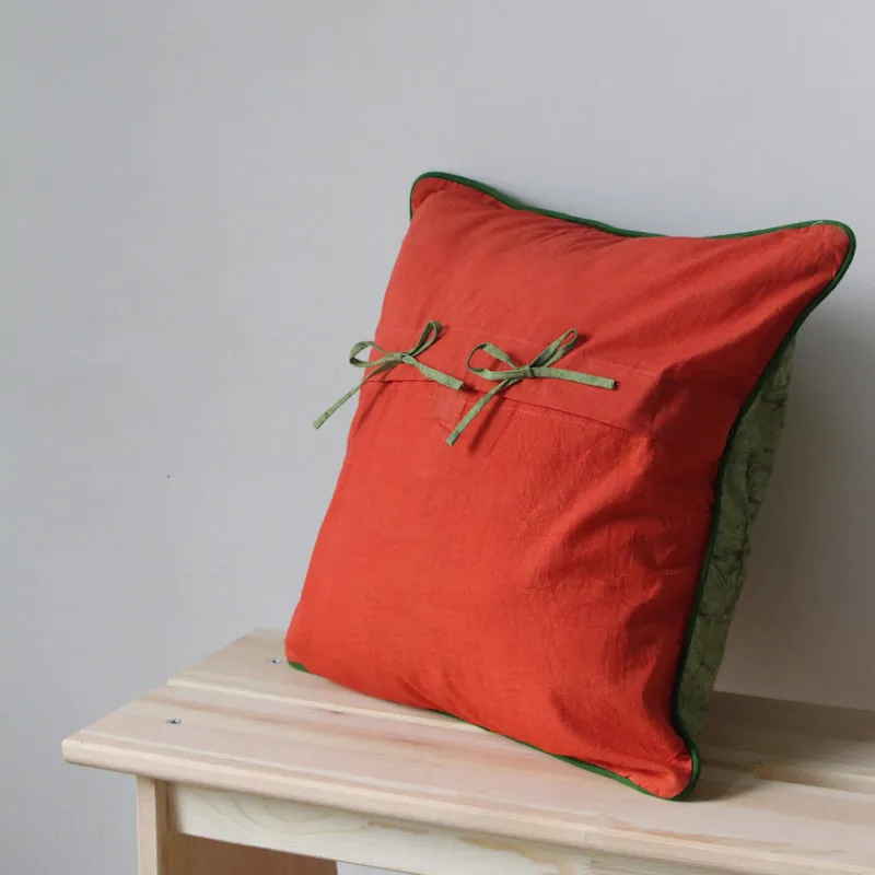 Amara Flora Gulmohar Cotton Cushion Cover | 16 x 16 Inches