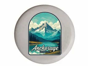 Anchorage Alaska Lake Mountain Design Souvenir Frisbee Flying Disc