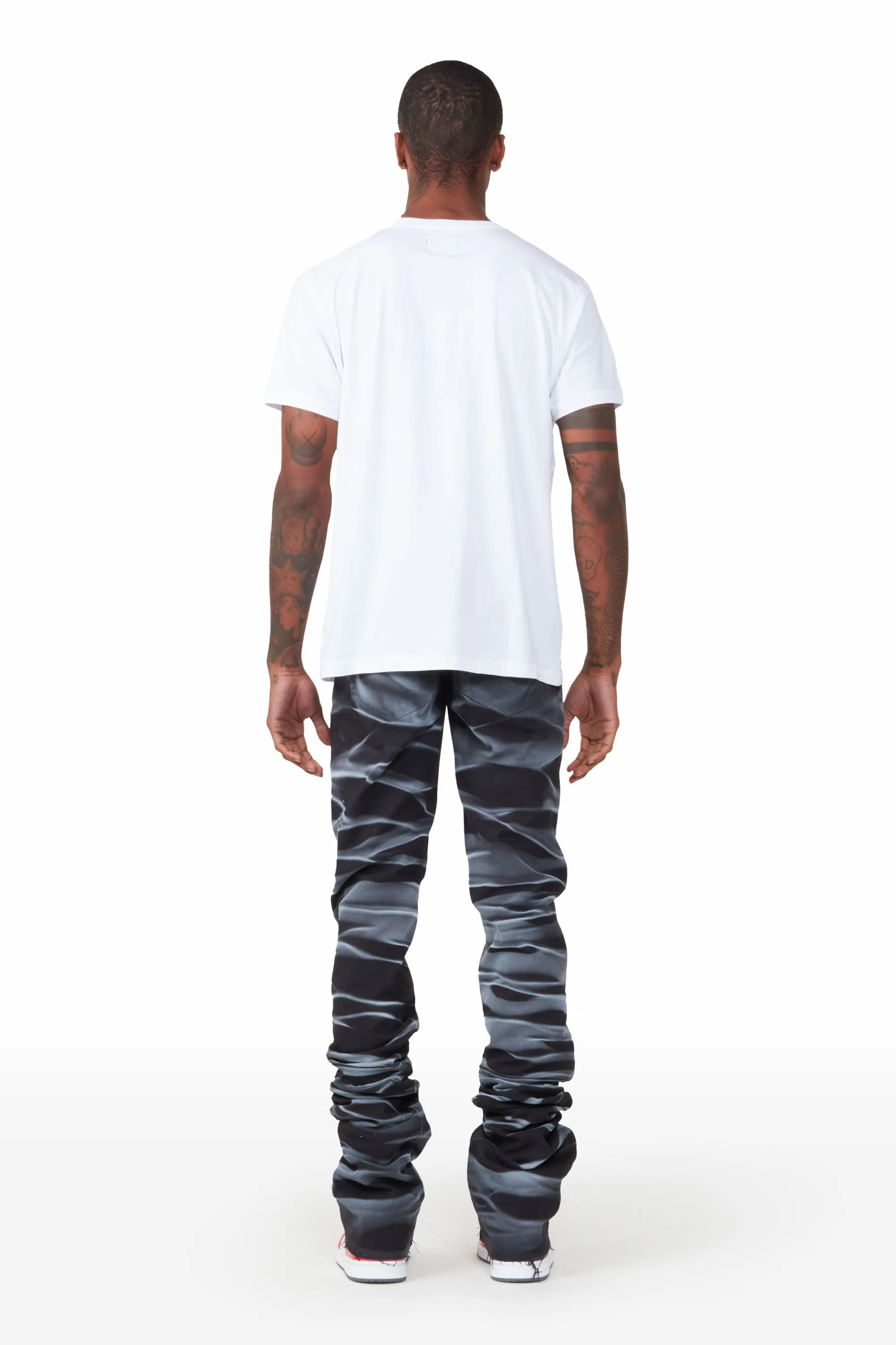 Ayden Black Super Stacked Flare Jean