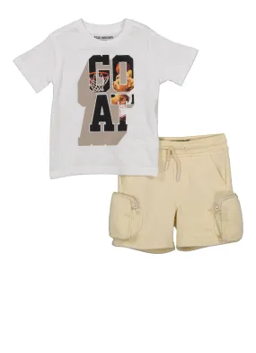 Baby Boys 12-24M Goat Graphic Tee and Shorts