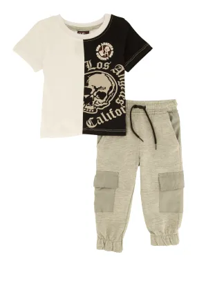 Baby Boys 12-24M Los Angeles Color Block Graphic Tee and Cargo Joggers