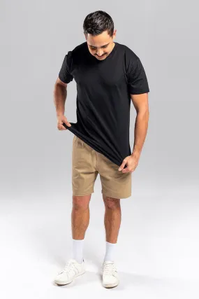 Basic Black Cotton Crew Neck Men's T-Shirt