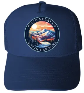 Beech Mountain North Carolina Design B Unisex Mesh Back Trucker Hat with Adjustable Snapback