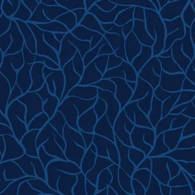 Benartex Flora & Fauna: MIDNIGHT 17055 56 Branches Sapphire By The Yard