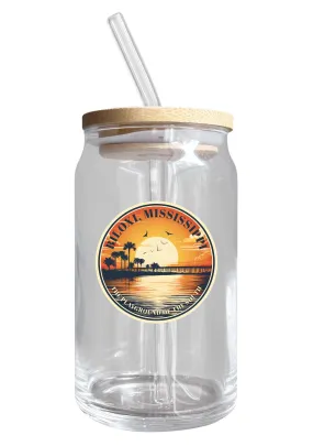 Biloxi Mississippi Design A Souvenir 12 oz Beer Can Glass