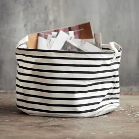 Black and White Striped Basket 40cm