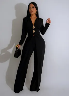 Black Tie Glam Jumpsuit Black