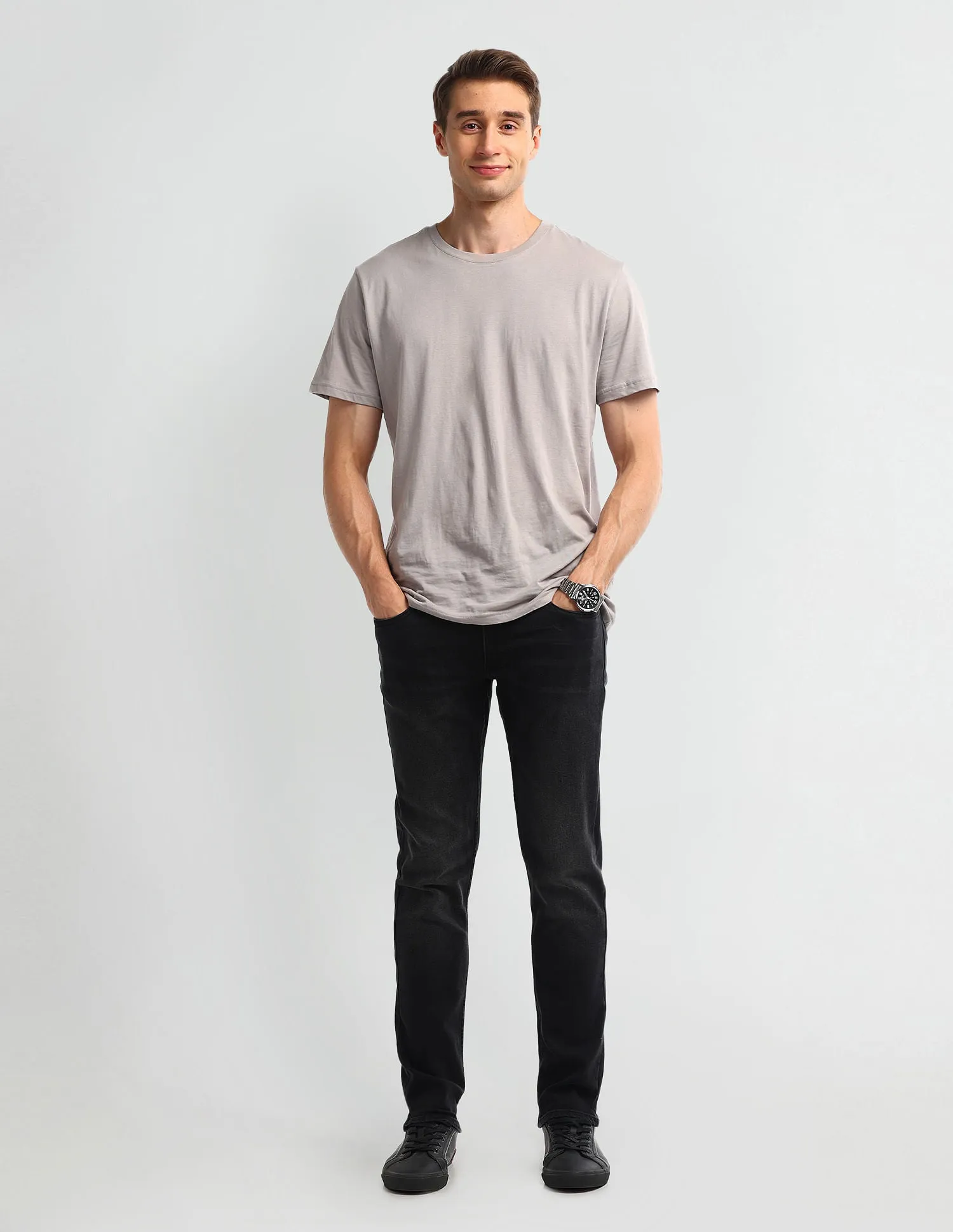 Brandon Slim Tapered Black Jeans