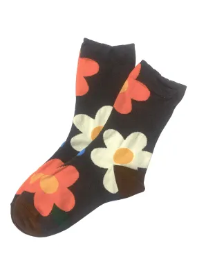 Brown Giant Flower Socks