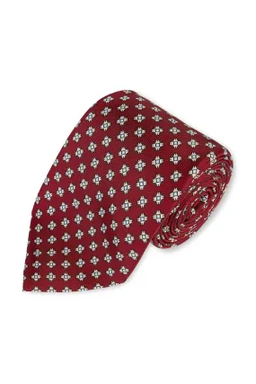 Burgundy Square Pattern Tie