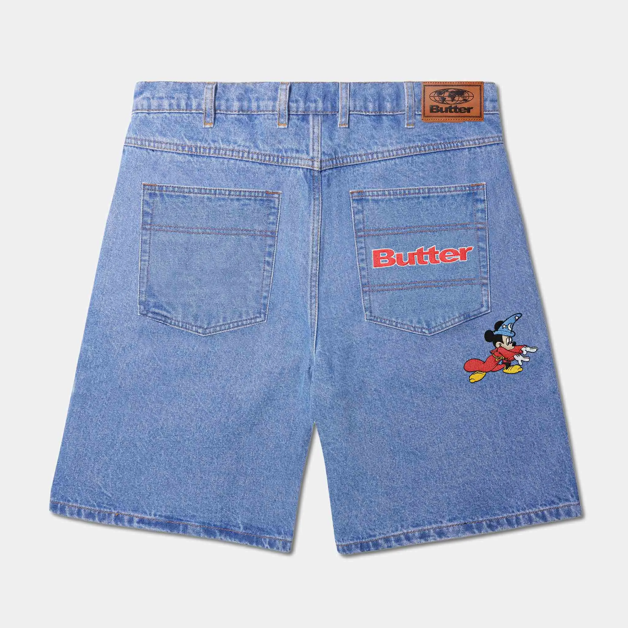 Butter Goods - Disney Sorcerer Baggy Denim Shorts - Washed Indigo