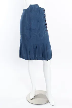 Chambray Pleated Corset Skirt