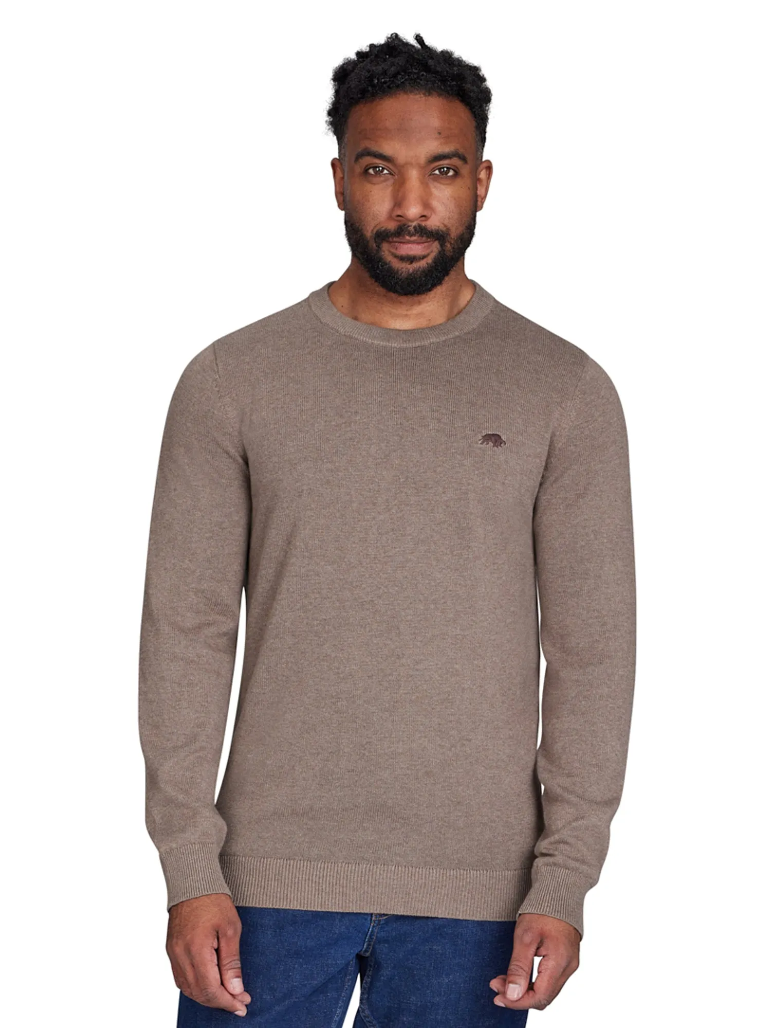 Classic Crew Neck Cotton/Cashmere Knit - Toast