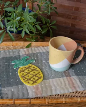 Coaster, Bisque, Beaded Water Pineapple