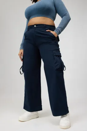 Curve Deep Blue Cargo Pants