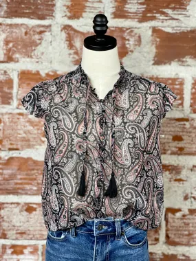 Dex Dark Paisley Blouse