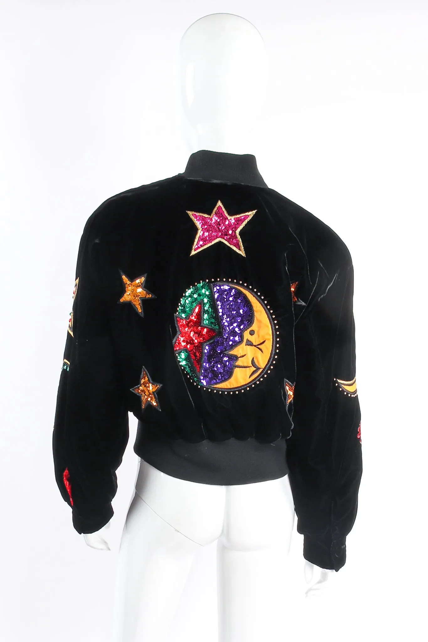 Embellished Moon & Stars Bomber Jacket