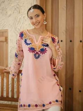 Falak Kashmiri Short Kurta - Pink