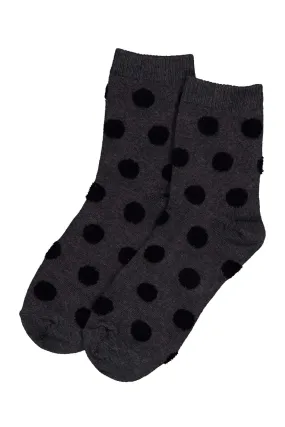 Fuzzy Spot Socks Grey