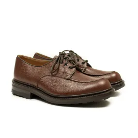 Heath moc toe derby in walnut brown Zug grain calf