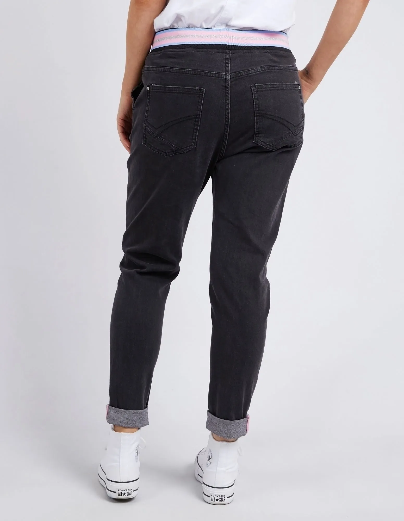 Melody Denim Jogger Washed Black