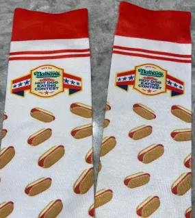 Nathan's Famous International Hot Dog Eating Contest Premium Crew Socks - pair