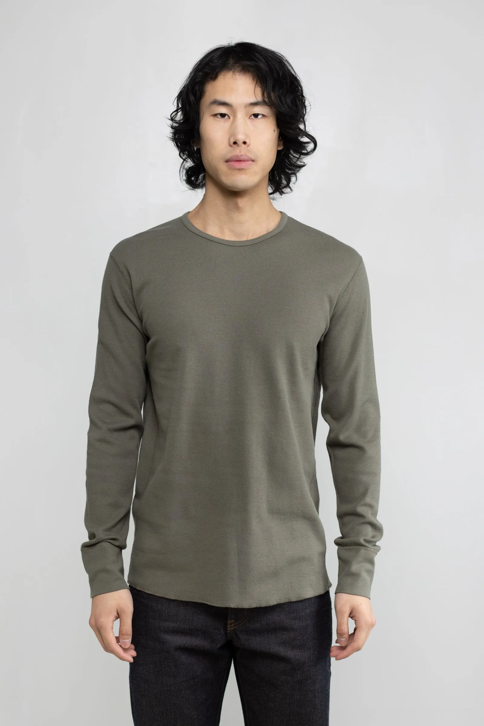 NS2153-7 Mesh Thermal Long Sleeve Crew in Army Green