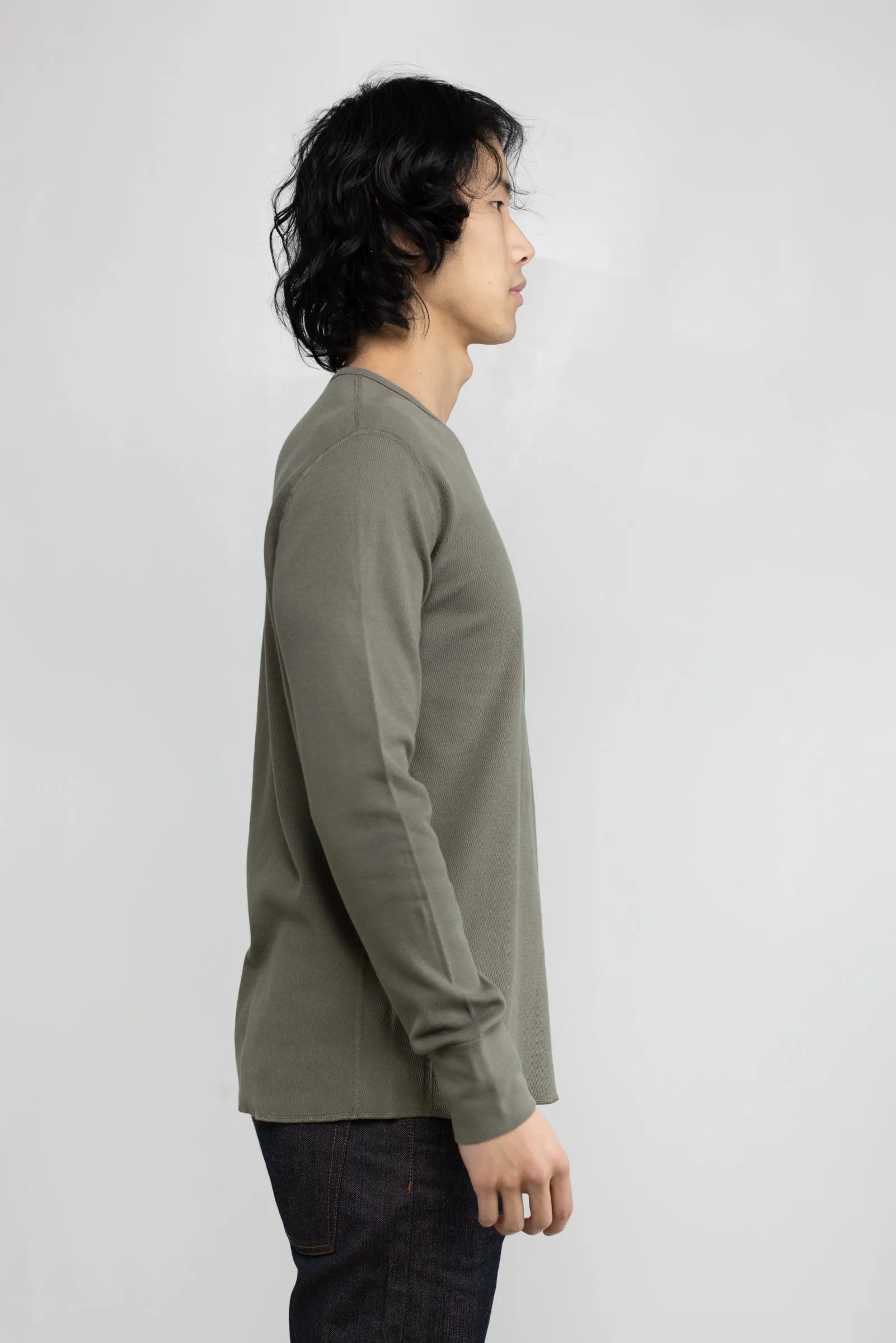 NS2153-7 Mesh Thermal Long Sleeve Crew in Army Green