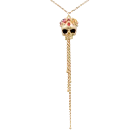 Rainbow Enchanted City Skull Tassel Necklace - 11509