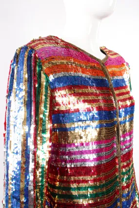 Rainbow Stripe Sequin Jacket