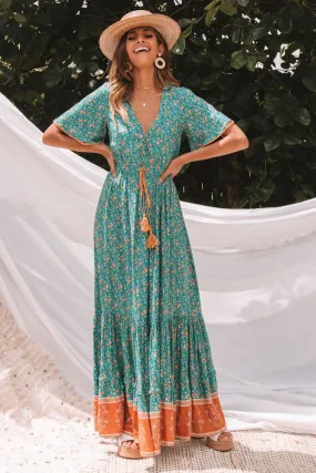 Reef Rider Maxi Dress Turquoise