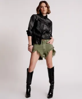 Rollers Low Waist Denim Shorts - Military Khaki