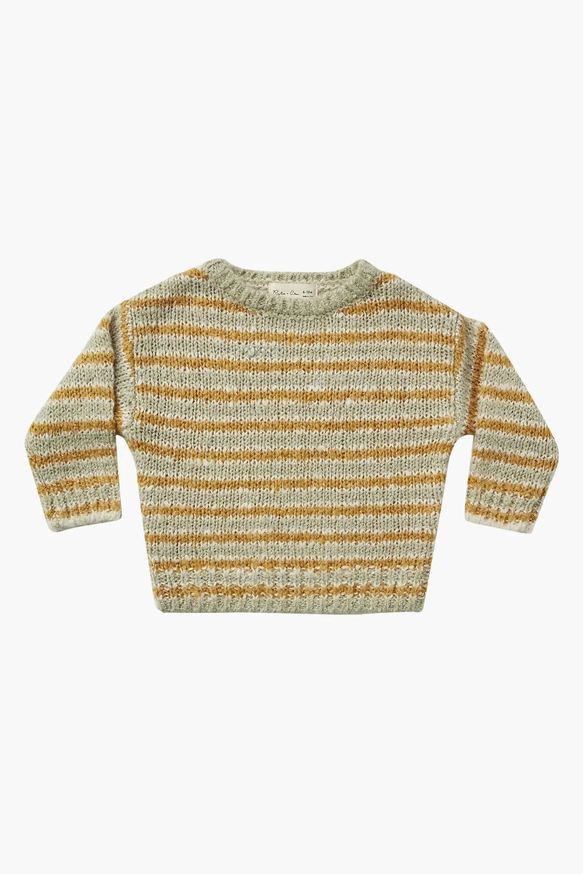 Rylee   Cru Aspen Kids Sweater - Agave Gold Stripe (Size 12/14 left)