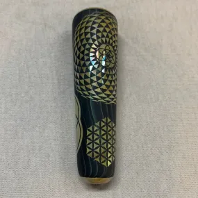 Sandblasted Sacred Geometry Chillum by Little B Glass