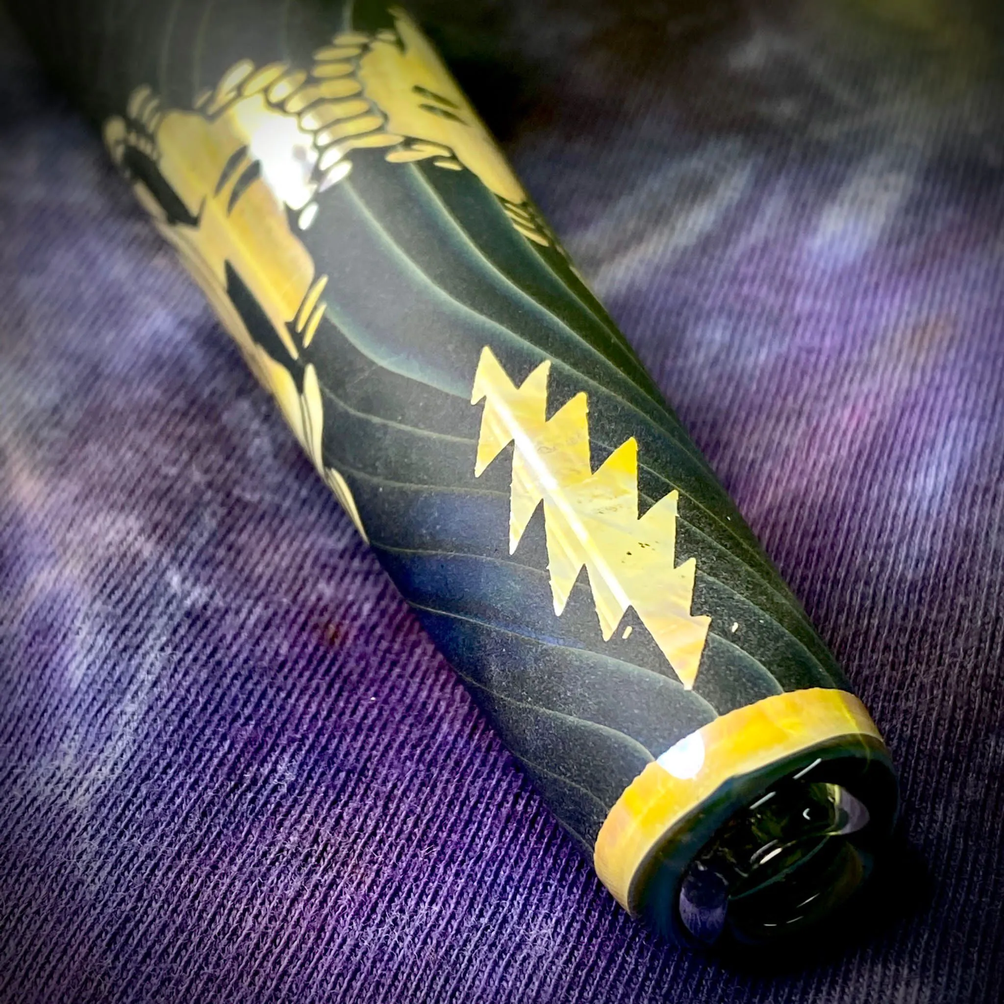 Sandblasted Sacred Geometry Chillum by Little B Glass