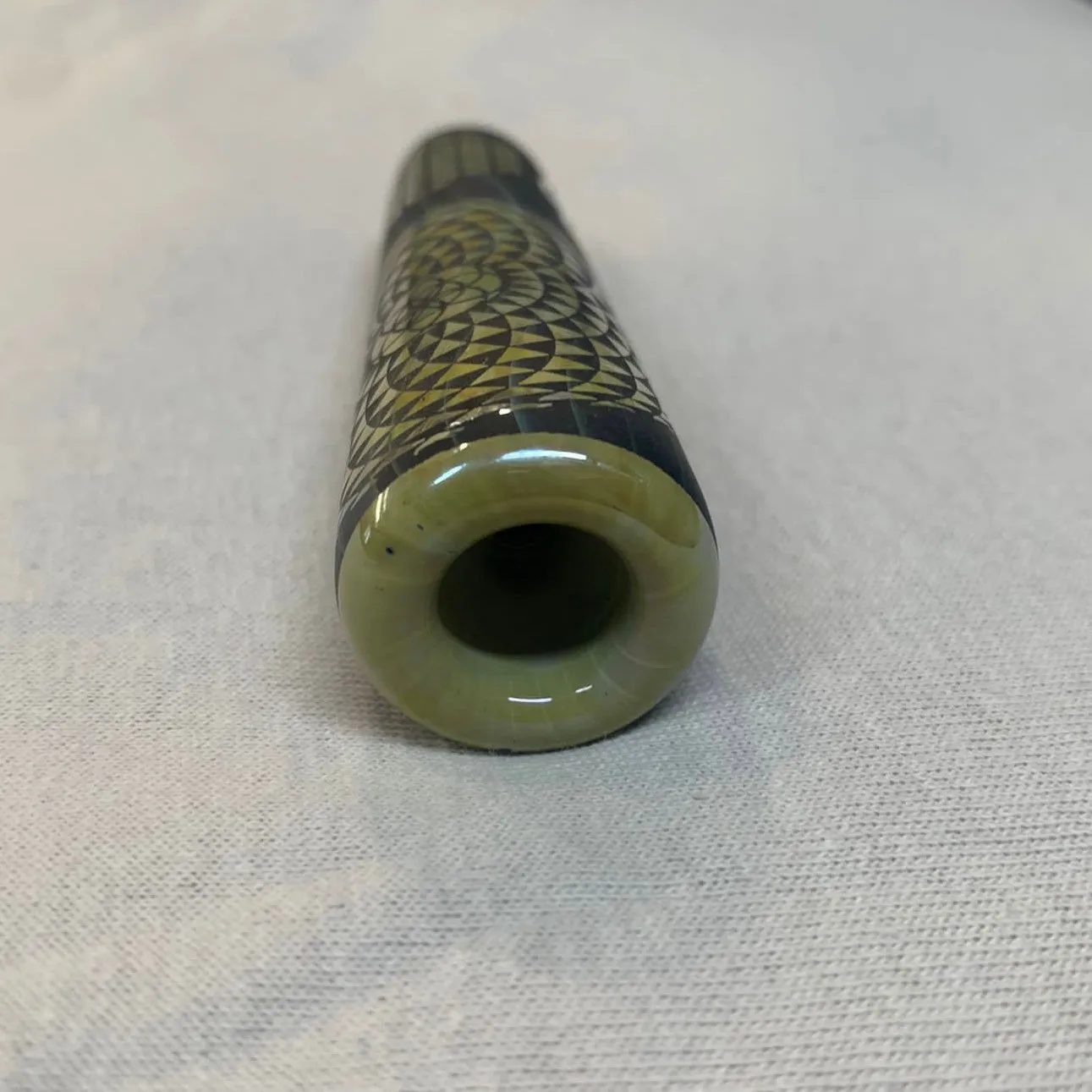 Sandblasted Sacred Geometry Chillum by Little B Glass