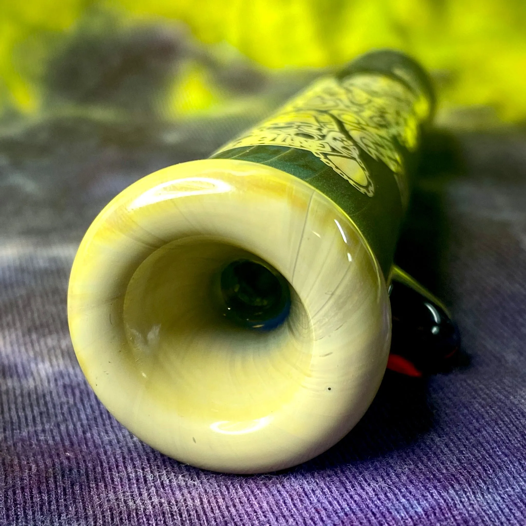 Sandblasted Sacred Geometry Chillum by Little B Glass