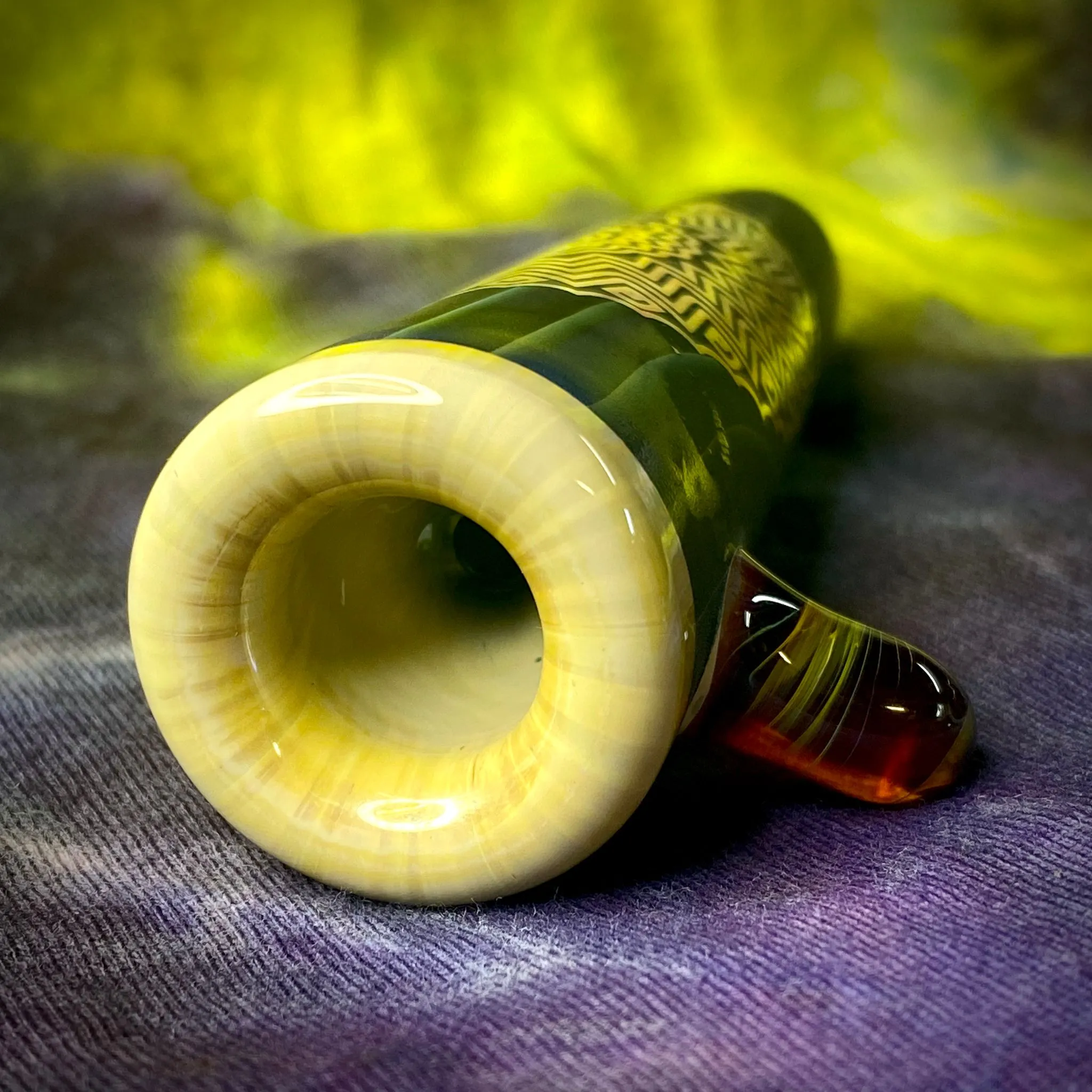 Sandblasted Sacred Geometry Chillum by Little B Glass