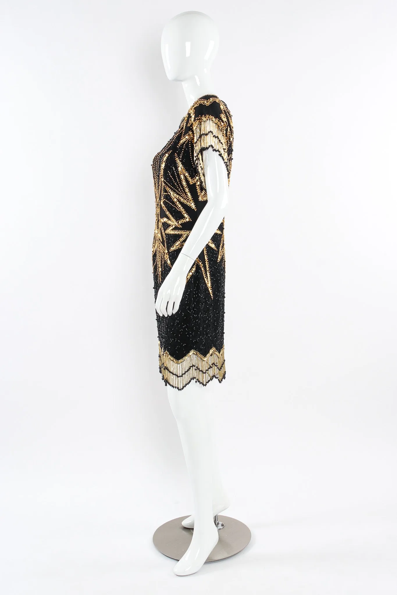 Star Beaded Fringe SIlk Dress