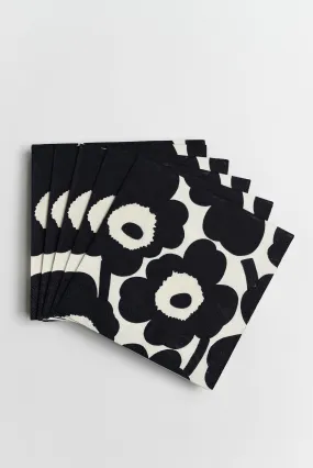 Unikko Dark Blue Flower Cocktail Napkins