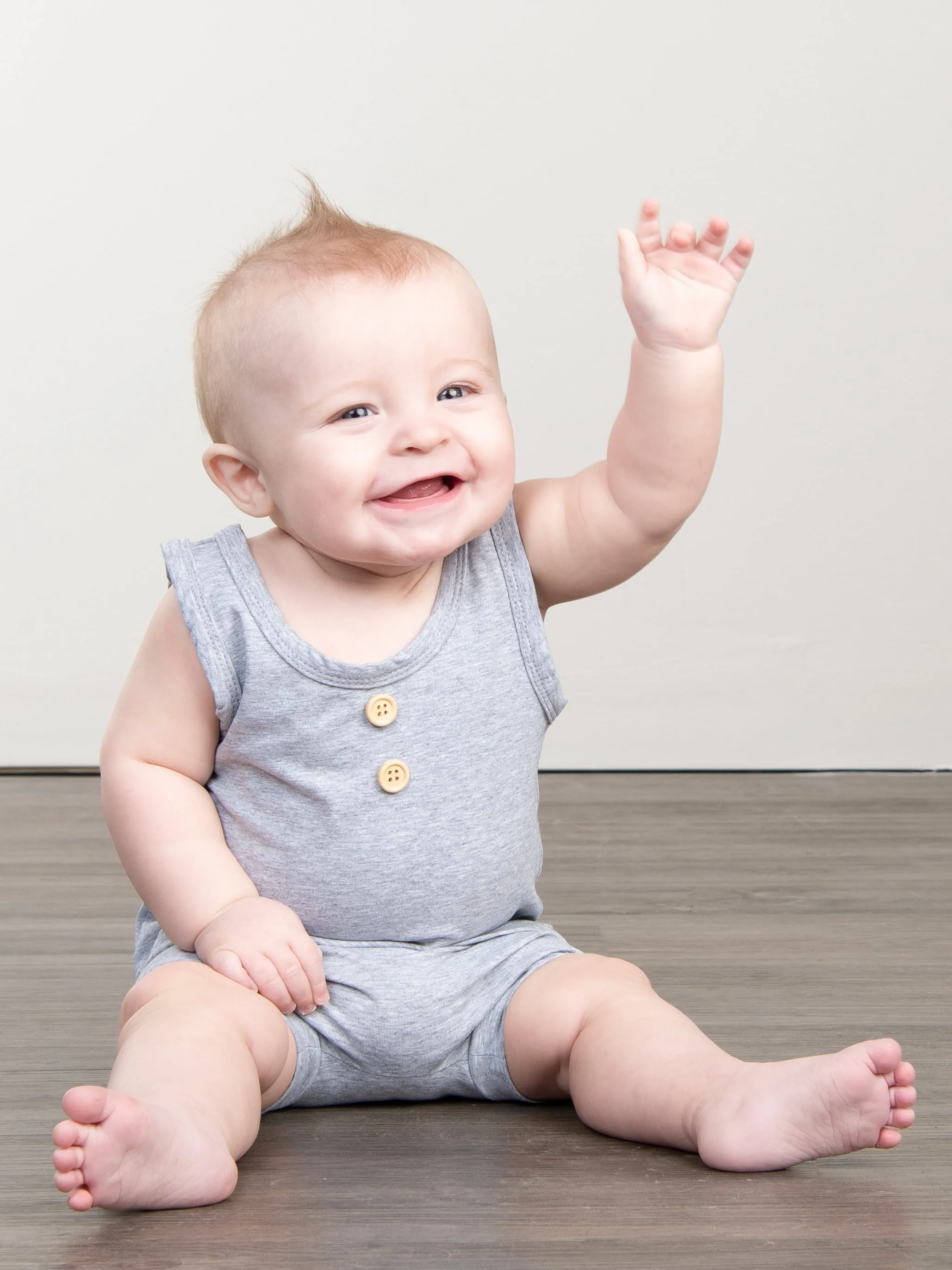 Unisex Cotton Tank & Shorts Outfit - Heather Grey